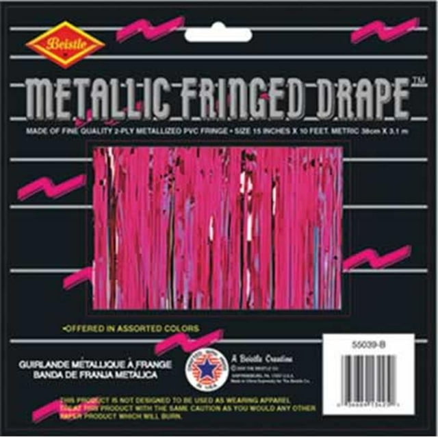 DDI 1907768 Draperie à Franges Métalliques FR 2 Plis - Cerise Caisse de 6