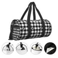 thumbnail image 5 of Easygdp Anchor Black Tartan Plaid Travel Bag, Camping, Weekend, Carry On Overnight Duffel Bag with Shoulder Strap, 5 of 8