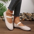 thumbnail image 5 of WAVSUF Flat Shoes for Womens Slip On Round Toe Wide Width Trendy Summer Comfort Shoes White 7, 5 of 10