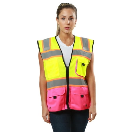 

KV02 - Kolossus Deluxe High Visibility Vest with Multi Frontal Pockets | ANSI Class 2 Compliant