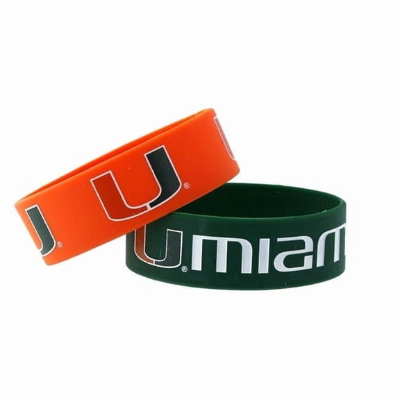 Miami Hurricanes Bracelets - 2 Pack Wide