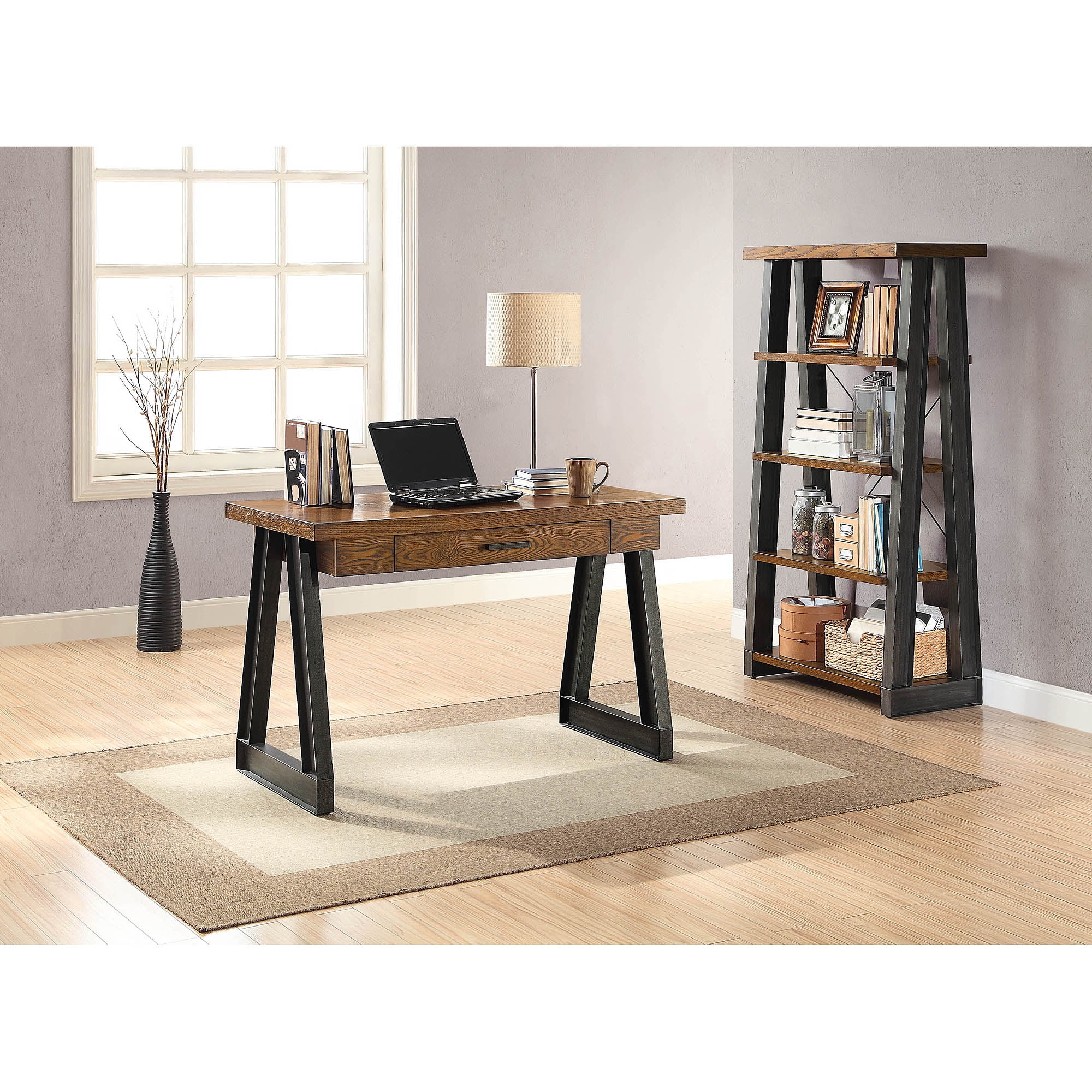 Better Homes and Gardens Mercer 5-Shelf Tower, Vintage Oak