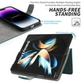 thumbnail image 3 of ELEHOLD for Samsung Galaxy Z Fold 2 Wallet Case with RFID Blocking Card Holder,Z Fold 2 Case Wallet with Wristlet Strap Durable PU Leather Magnetic Flip Folio Shockproof Cover for Women Men,Green, 3 of 4