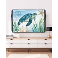 thumbnail image 3 of Outdoor TV Cover 30 to 32 Inch Weatherproof, Sea Turles Starfish Waterproof TV Screen Protector for Outside Decor with Zipper and Pocket 30"L x 19"H&nbsp; , Ocean Seaweed Blue, 3 of 7
