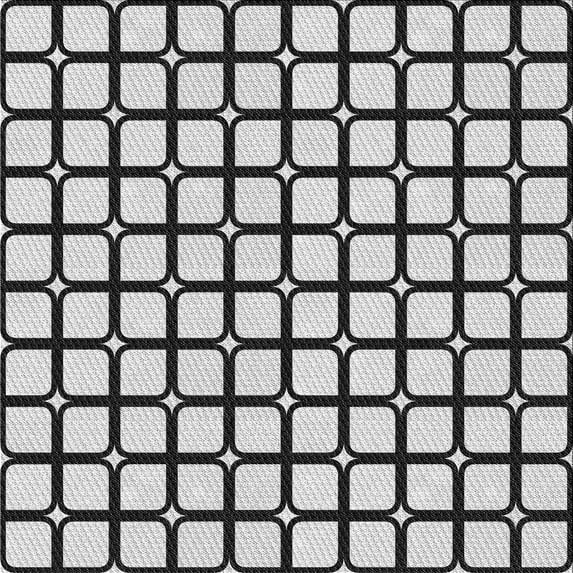 Ahgly Company Indoor Square Patterned Light Black Novelty Area Rugs, 3' Square