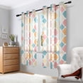 thumbnail image 2 of Yayeee Window Curtains Light Filtering 63"x52" Grommet Panel Pair Home Living Room Decor, Pink Abstract Pattern, 2 of 7