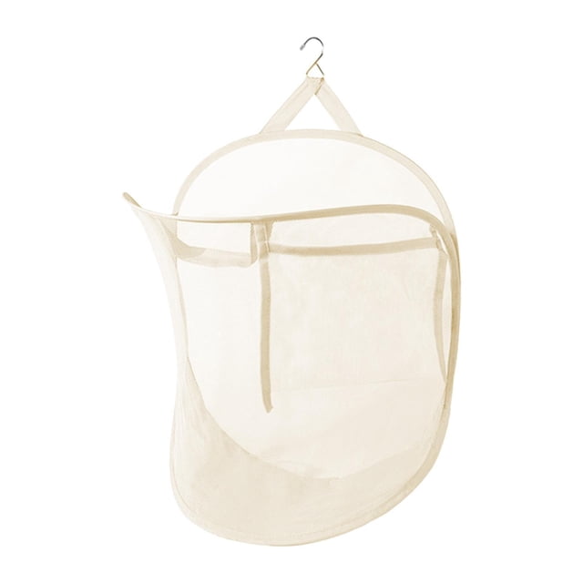 Cesto de malla para ropa sucia, cesta de almacenamiento para armario, cesta resistente para ropa sucia de pared, esencial para el hogar, para beige