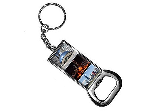 Chicago - Bean Buckingham Fountain City Skyline Bottle Opener Keychain ...