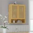 thumbnail image 2 of LUVODI Bamboo Bathroom Medicine Cabinet Wall Mounted Rattan Storage Cabinet for Small Spaces Laundry, 2 of 12