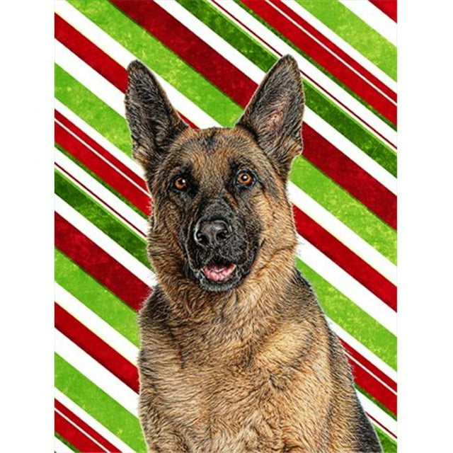 Canne de Noël Drapeau Berger Allemand Toile Taille Maison