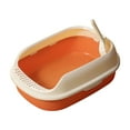 thumbnail image 4 of Cat High Sided Durable Kitten Potty Toilet Pet Litter Tray Bedpan Orange, 4 of 8