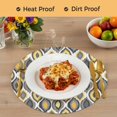 thumbnail image 4 of Yellow Black Geometric Round 13 Inch Placemats Set of 8, Abstract Art Diamond Modern HeatResistant Non Slip Place Mats for Dining Table, Wipeable Braided Kitchen Table Mats for Housewarming, 4 of 9
