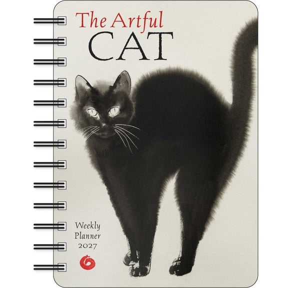 The Artful Cat 2027 Weekly Planner Calendar: Brush and Ink Watercolor Paintings, (Paperback)
