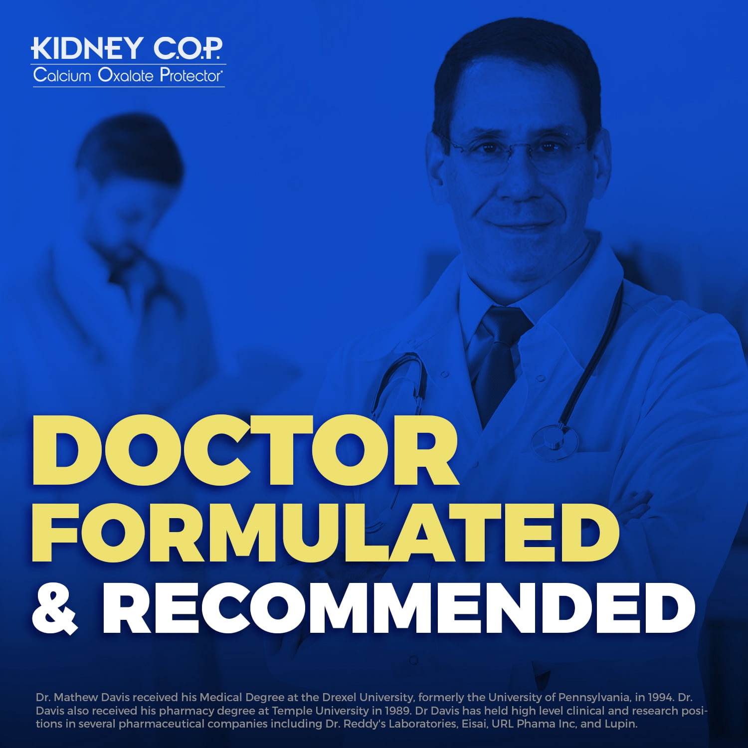 Kidney COP Patented Supplement for Calcium Oxalate Stones