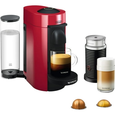 Nespresso New Vertuo Plus Coffee and Espresso Machine by De'Longhi with Aerocinno, Red, Single-Serve Brewers