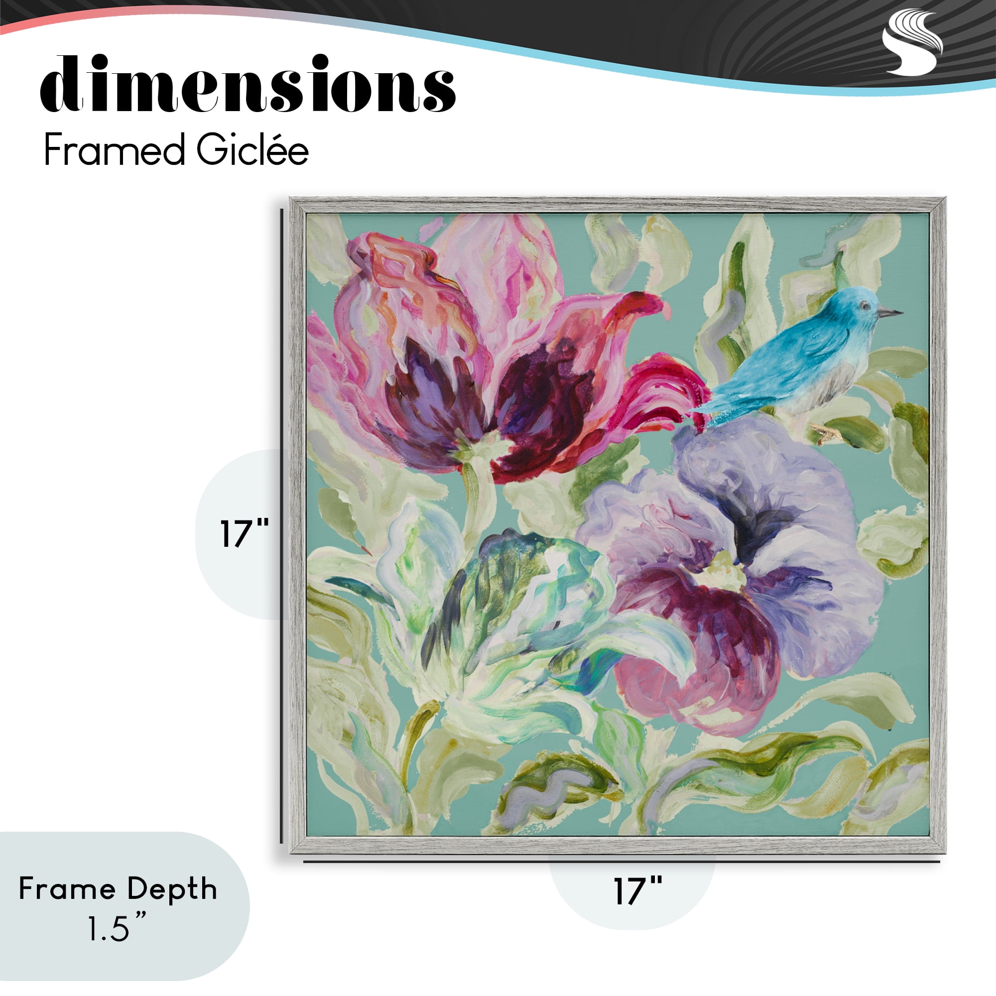 Stupell Industries Lyrical Garden Strokes Gray Framed Giclee Art, design by Lanie Loreth