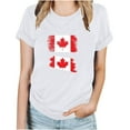thumbnail image 1 of FAIWAD T-Shirt d'Été pour Femmes de la Fête du Canada, Léger, à Manches Courtes, Col Rond, T-Shirts Hauts, Imprimé Graphique, Blouses de Détente Basiques, 1 of 3