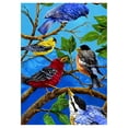 thumbnail image 1 of Toland Home Garden Birds On Blue 12.5 x 18 Inch Decorative Colorful Summer Bird Tree Branch Garden Flag, 1 of 1