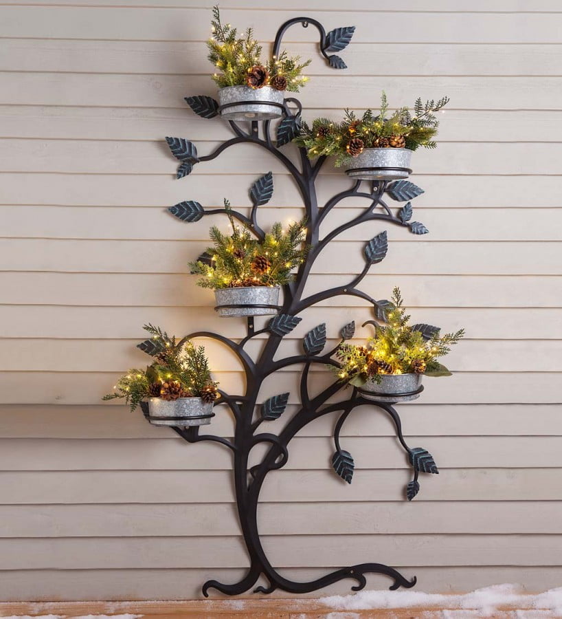 Plow & Hearth Hanging Tree Trellis with Pot Holders