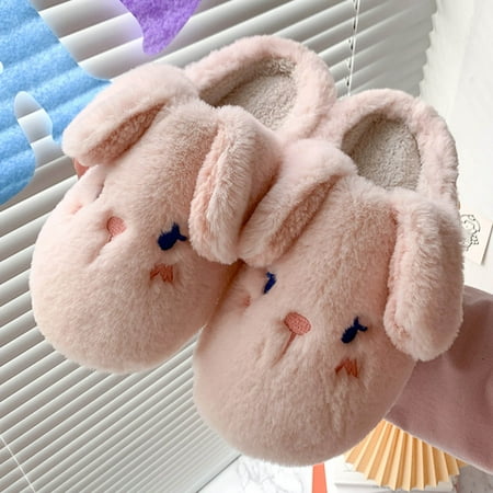

Daznico Slippers for Women Couple Models Cotton Drag Autumn And Winter Home Slippers Cute Animal Warm Plush Cotton Slippers Pink 6.5
