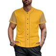 thumbnail image 2 of Yellow Baseball Shirts Sports Uniform for Men Hip Hop Softball Sports Active Tee, 2 of 5