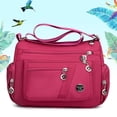 thumbnail image 3 of HYmarket Women Solid Color Multi Pockets Zip Shoulder Crossbody Bag Canvas Storage Pouch, 3 of 8