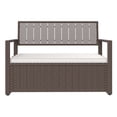 thumbnail image 4 of Craftian 70 Gallon PE Rattan Patio Deck Box, All-Weather Outdoor Storage Bench, Brown, 4 of 10