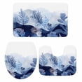 thumbnail image 2 of Summer Ocean Corals Bathroom Rugs Set Nautical Coastal Abstract Watercolor Blue Sea Wave Non Slip Absorbent Bath Mats 3 Piece Set with Bathroom Rug, U-Shaped Floor Mat, Toilet Seat Cover Small Size, 2 of 9