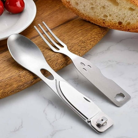 

Shishian 1 X Knife 1 X Fork Creative In Set 1 Multifunctional Cutlery Steel Portable 3 Stainless Kitchen，Dining & Bar Silver Stainless Steel （Clearance）