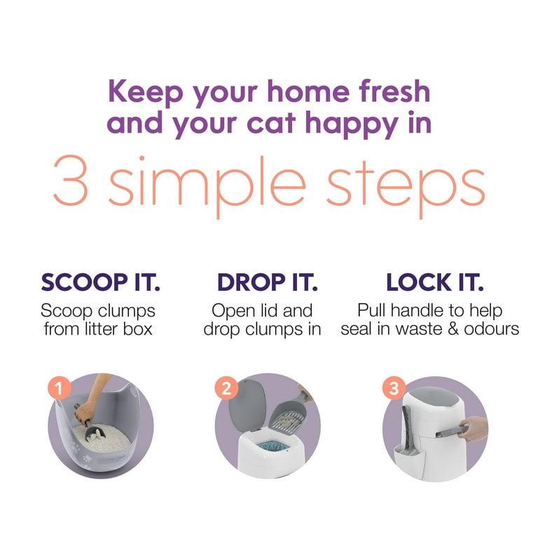 Litter Genie Style Cat Litter Disposal Pail, Odor Control photo 2