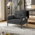 thumbnail image 2 of Modern Accent Chair,Armchair,Corduroy Fabric Sofa Chairs,Upholstered Armchair for Living Room,Bedroom,Office,Gray, 2 of 7