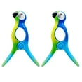 thumbnail image 1 of Paquete de 2 pinzas para toallas de playa, tamaño jumbo, con forma de loro, pinzas de plástico para toallas de playa en colores brillantes para patio y piscina., 1 of 8