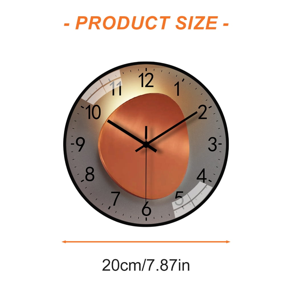 8Inch Glass Wall Clock Not Ticking Quiet Battery Operated Clocks for Living Room