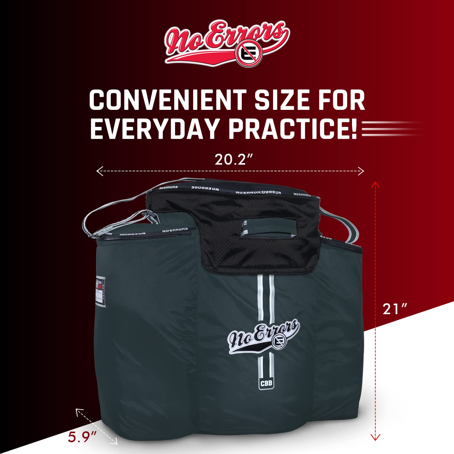 Coaches Ball Buddy Baseball Coach Bag - Heavy Duty Baseball Equipment Bag for Coaches with Built-in Cooler - Holds 6 Gallon Bucket of Balls and Coaching Equipment