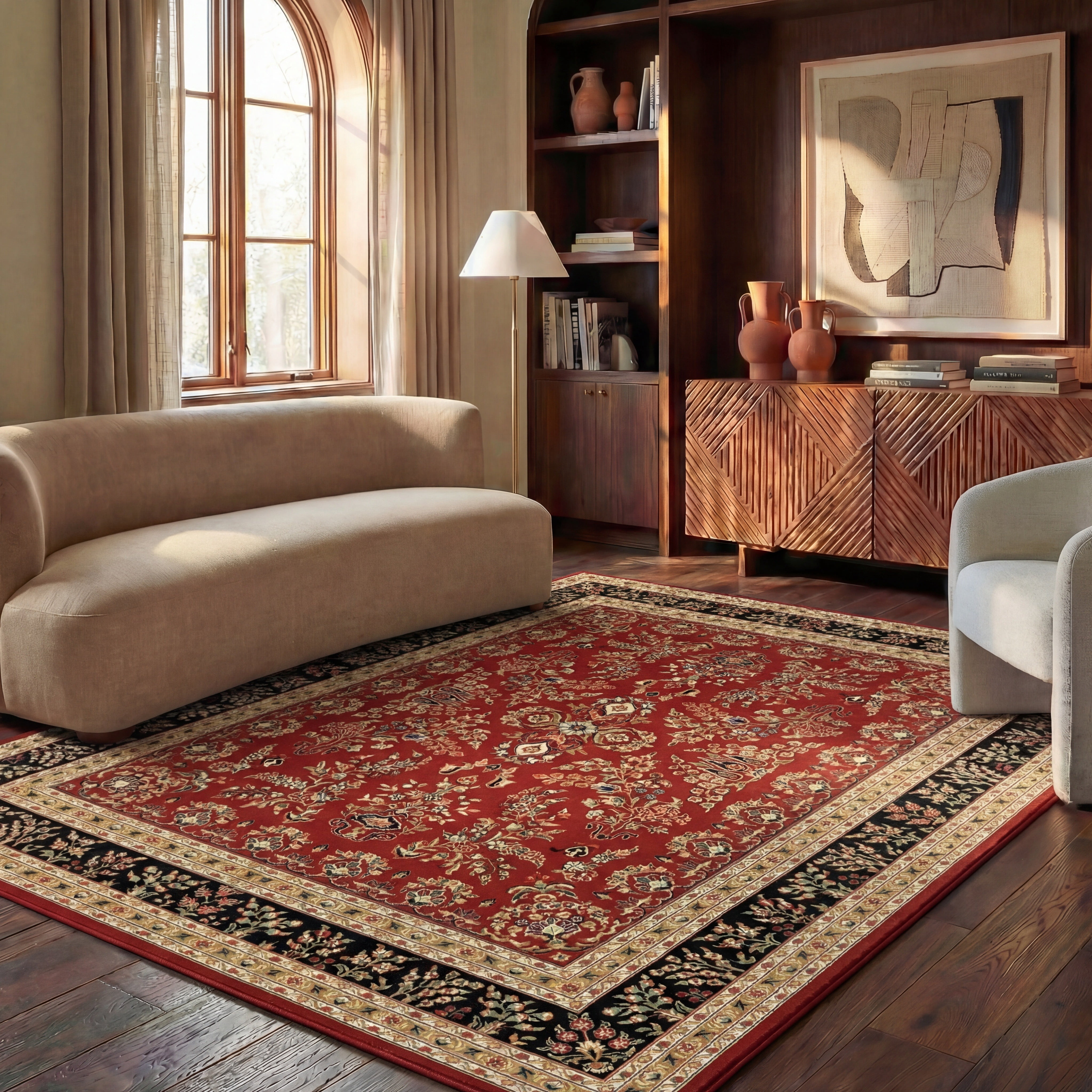 Safavieh Lyndhurst Isadora Floral Area Rug, Red/Black, 6' x 8'