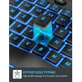 thumbnail image 2 of Wireless Keyboard and Mouse Combo - Ergonomic Wave Rechargeable Keyboard with Soft Leather Wrist Rest, RGB Backlit -Black, 2 of 8