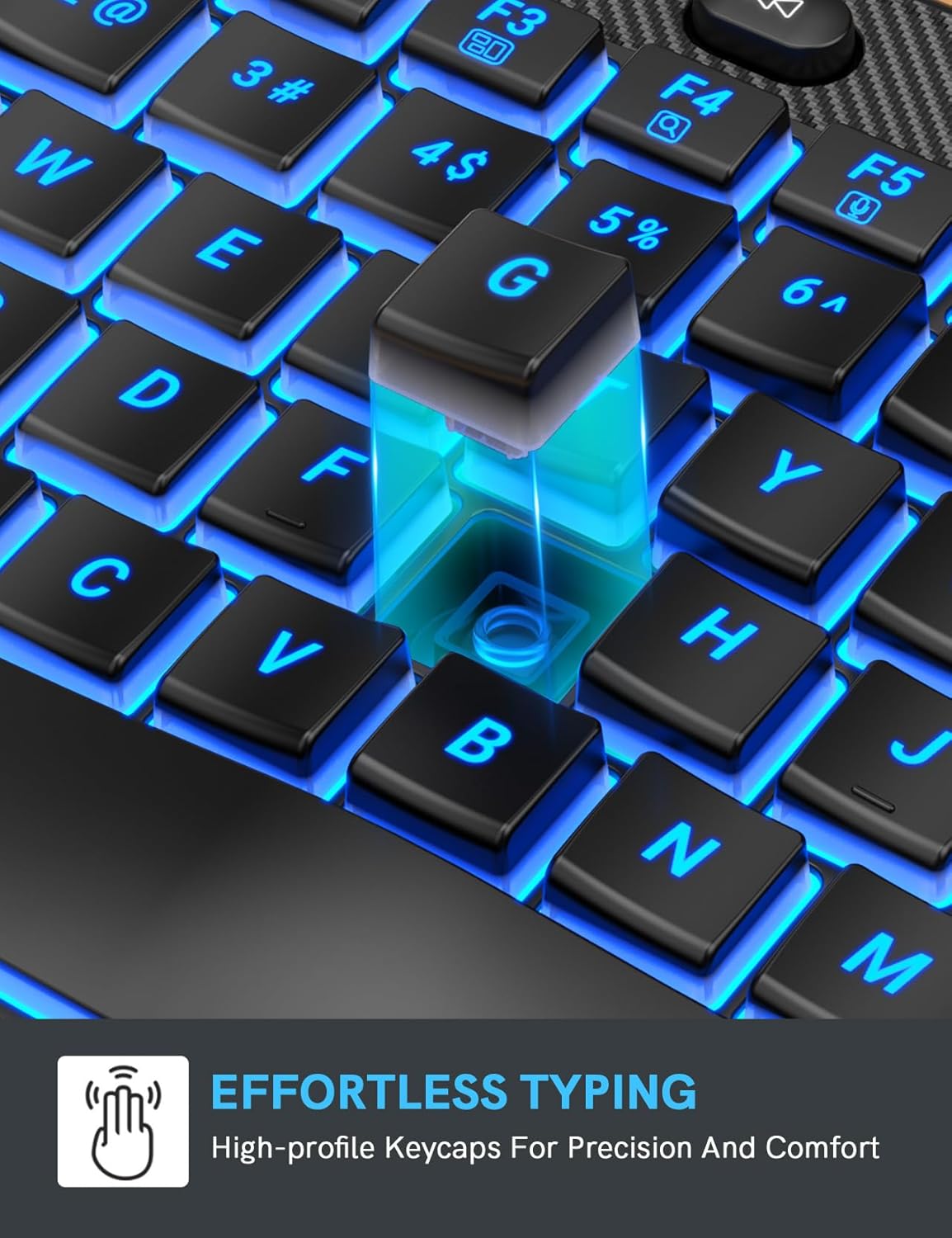 Wagpak Ergonomic Wave Keyboard and Mouse, Rechargeable RGB photo 2