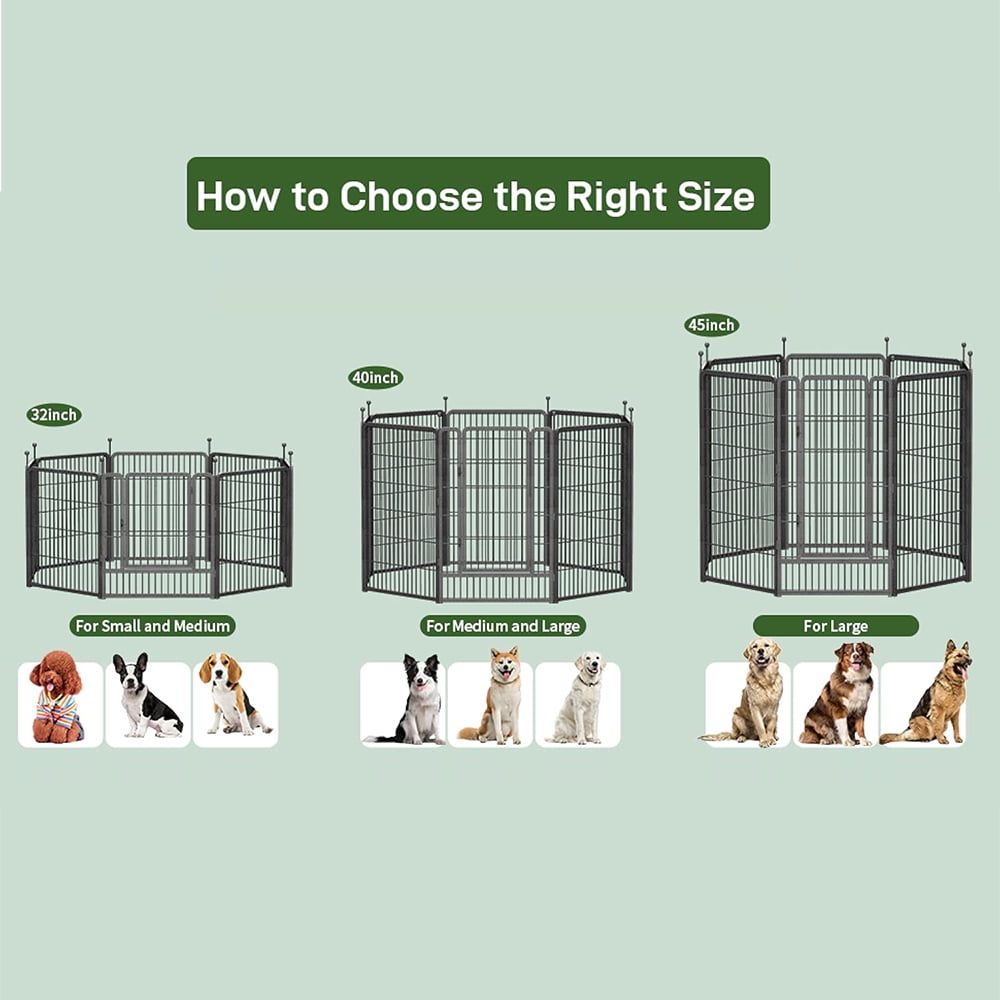 Dog Playpen,32" Height 32 Panels Portable Outdoor Dog Fence, Dog Playpen for Large/Medium/Small Dogs, Dog Fences for The Yard,with Doors Foldable Metal (32 inch, 32 Panels)