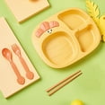 thumbnail image 3 of YAOMOBB Odor-free Cutlery Set For Food Separation Creative Radish Compartment Cutlery Set Cute Shape Dinner Plate Set, 3 of 6