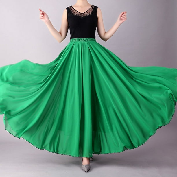 Falda de gasa de 720 grados para mujer traje de baile de Ballet ropa de practica de bailarina Gitana falda larga surtida vestidos de fiesta Walmart en linea