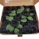 thumbnail image 1 of White Rosas de espuma de flores artificiales con tallos-decoraciones de mesa de fiesta negro, 1 of 5