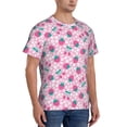 thumbnail image 2 of Bixox Men's Cherry Strawberry Printed Short Sleeve Skinny Athletic T-Shirt, 2 of 6