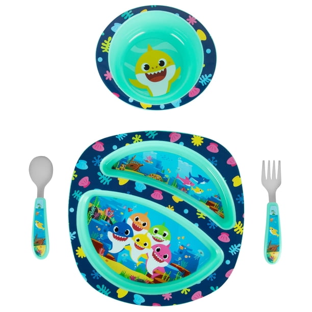 Juego de vajilla The First Years Baby Shark, 4 piezas, azul