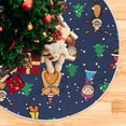 thumbnail image 5 of FMSHPON Snowflake Santa Xmas Tree Xmas Christmas Tree Skirt Stand Mat for Holiday Party Decoration Indoor Outdoor 36 inches, 5 of 6