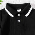 thumbnail image 4 of Ccpelsie Girls Summer Outfits 2 Piece Set Girls Short Sets Cute Ruffle Top and Bow Denim Shorts 5–12Y(Black,18-24 Months), 4 of 7