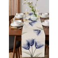 thumbnail image 2 of Table Runner Dresser Scarf 14 x 72 Inch Retro Spring Blue Tulip Flower Leaf Beige Table Runners Non-Slip Heat Kitchen Dining Table Decor for Indoor Outdoor Home Party Decoration, 2 of 7