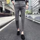 thumbnail image 3 of Pantalones de verano ajustados a rayas para hombre, pantalones de traje recortados para hombre, ropa de primavera, pantalones vintage de lujo, antiarrugas, elegantes y formales, 3 of 5