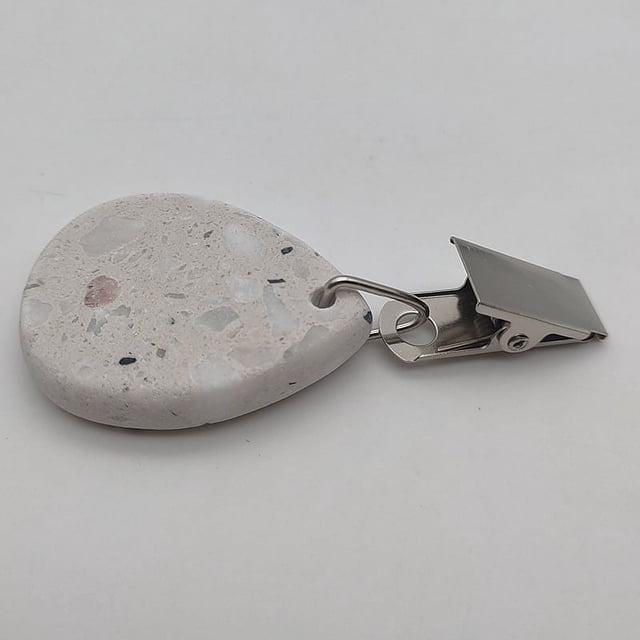 Nvzi Clip para mantel a prueba de viento con forma de gota de terrazo de 6 piezas, peso para mantel, clip para colgante de mantel, clip a prueba de viento para cortina (terrazo)