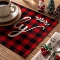 thumbnail image 4 of Smile Buffalo Check Plaid Placemats 12 x 18 Inch Set of 4, Black and Red, 4 of 7