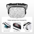 thumbnail image 5 of Kdxio Black White Music Crossbody Double Layer Waist Bag Belt Bag for Unisex Fanny Pack Fashion Waist Packs for Hiking Running Shopping Traveling, 5 of 9
